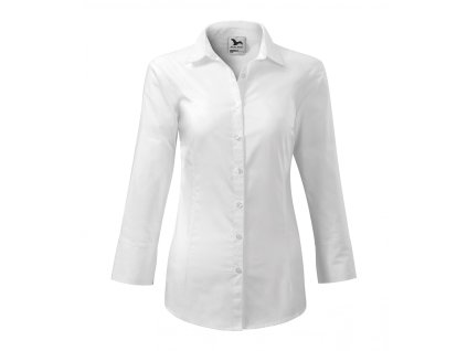 Dámská popelínová košile Style se 3/4 rukávy (Velikost S, Barva bílá)