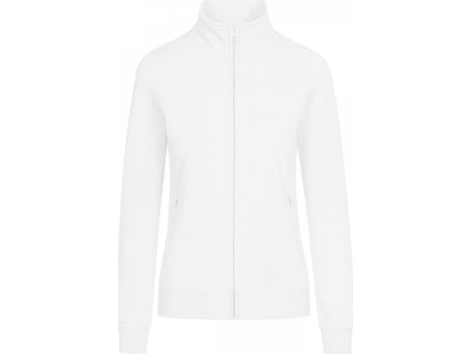 Dámská pracovní mikina s dlouhým zipem a stojáčkem (Velikost S, Barva bílá)