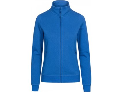 28548 6 damska pracovni mikina s dlouhym zipem a stojackem modra kobaltova vel xl