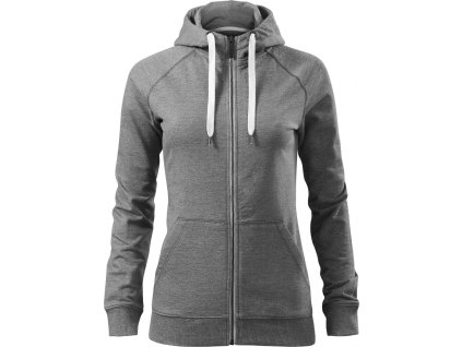 28419 5 damska propinaci mikina voyage s podsitou kapuci a kontrastnimi prvky sedy tmavy melir vel xs