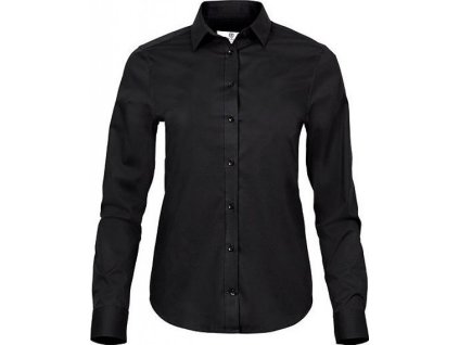 Dámská vypasovaná košile Stretch Luxury s dlouhým rukávem (Velikost XS, Barva černá)