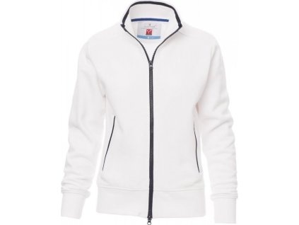 Dámská vyštíhlená mikina Melbourne s celozipem (Velikost XS, Barva bílá - modrá námořní)