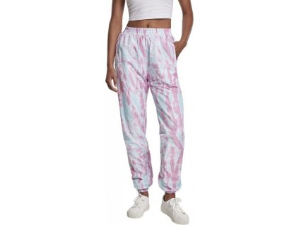 Dámské batikované trekingové kalhoty se síťovanou podšívkou (Velikost L, Barva bílá-růžová)