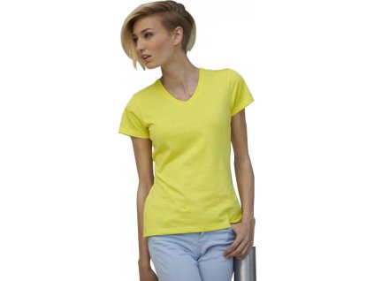 Dámské bavlněné slim-fit tričko do véčka (Velikost S, Barva černá)