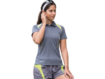 Dámské funkční polo tričko Team Spirit (Velikost XS (34), Barva černá - červená)