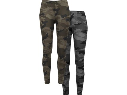 Dámské kamuflážové legíny Urban Classics 2 ks (Velikost L, Barva kamufláž -  tmavá kamufláž)