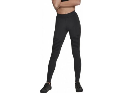 Dámské legíny s vysokým pasem a motorkářskými vsadkami (Barva černá, Velikost 3XL)