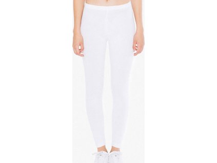 Dámské legíny z žerzeje s krytým elastickým pasem (Velikost XS, Barva bílá)