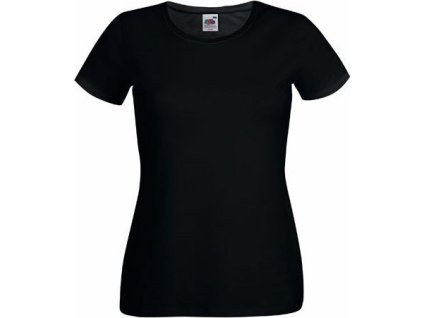 Dámské prodloužené tričko s kulatým výstřihem 95% bavlna (Velikost XS, Barva černá)