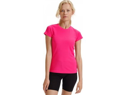 Dámské rychleschnoucí tričko na sport Fantasy interlock (Velikost XS, Barva mandarinová neonová)