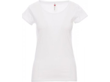 Dámské slim fit tričko s hlubokým výstřihem SOUND+LADY (Barva bílá, Velikost S)