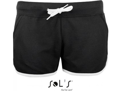 Dámské směsové šortky Sol's Juicy s elastickým pasem (Velikost XS, Barva černá)