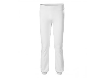Dámské tepláky z bavlny s viskózou a elastanem, dobře drží tvar (Velikost XS, Barva bílá)