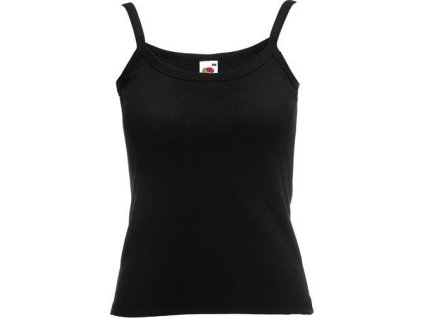 Dámské tílko na úzká ramínka 100% bavlna (Velikost XS, Barva černá)