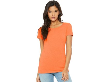 Dámské tričko s kulatým výstřihem Bella (Velikost XL, Barva modrá melír)