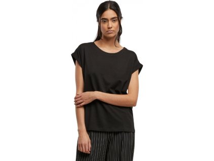 Dámské tričko s prodlouženými rameny (Barva černá, Velikost L)