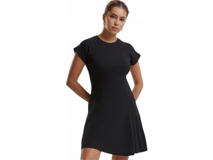 Dámské žebrované šaty Skater s áčovým střihem Urban Classics (Barva černá, Velikost 3XL)