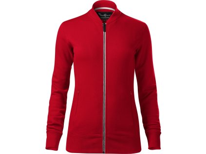 28437 7 damsky celopropinaci bomber malfini s kontrastnim kovovym zipem cervena vyrazna vel xl