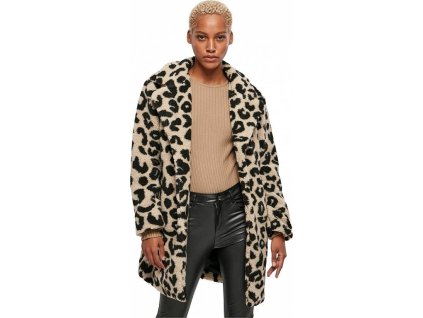 Dámský měkký oversize kabát s levhartím vzorem (Velikost 3XL, Barva levhartí vzor)