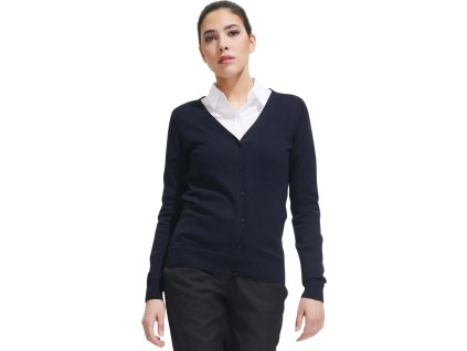 Dámský pletený kardigan s kříženým výstřihem do véčka (Velikost S, Barva černá)