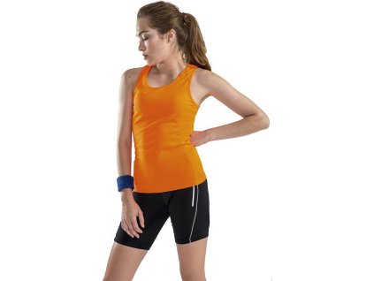 Dámský přiléhavý sportovní nátělník Sporty (Velikost XS, Barva žlutá neonová)