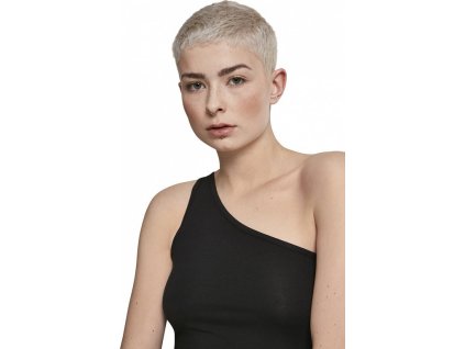 Dámský strečový asymetricky střižený top s příměsí elastanu (Barva černá, Velikost L)