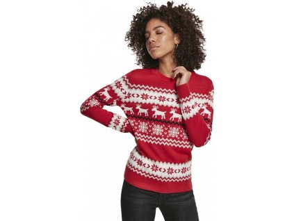 Dámský svetr Urban Classics s norským vzorem (Velikost 3XL, Barva x-masred)