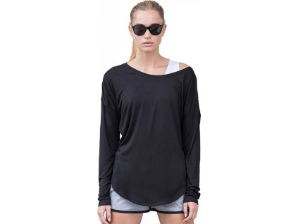 Dámský volný top Slounge s prodlouženým zadním dílem (Velikost XS, Barva černá)