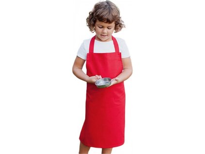 Dětská bavlněná zástěra na grilování (Barva červená vínová, Velikost 60 x 50 cm)
