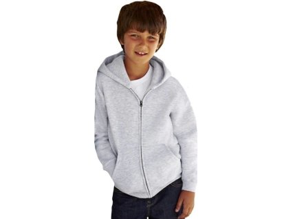 Dětská mikina na zip s kapucí Fruit of the Loom (Velikost 116, Barva modrá azurová)