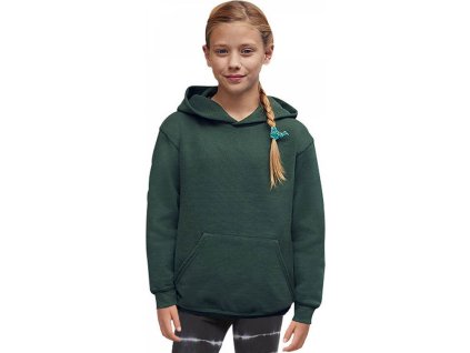 Dětská mikina s kapsou na břiše a kapucí 80% bavlny (Barva bílá, Velikost 116 (5-6 let))