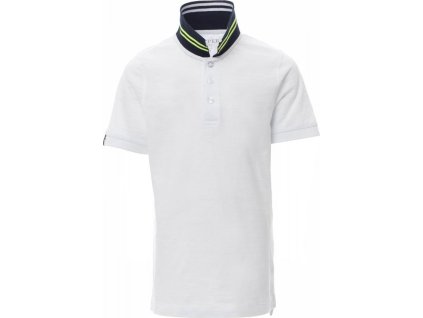 Dětská polokošile Nautic s kontrastním límečkem (Velikost 7-8 let, Barva bílá - modrá námořní - žlutá)