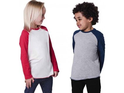 Dětské baseballové tričko s měkčenou úpravou 2 - 7 let (Barva Heather Grey Melange-Swiss Navy, Velikost 2-3 roky)
