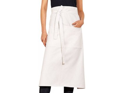 Dlouhá barmanská keprová zástěra s dvojitou přední kapsou (Velikost 89 x 79 cm, Barva limetková zelená)