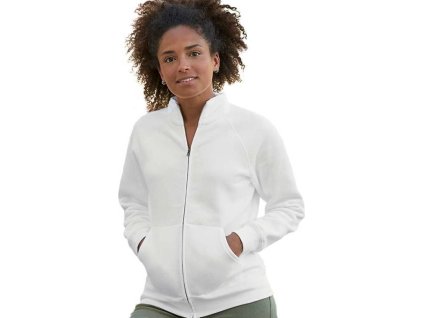 Dlouhá dámská mikina se zipem 70% bavlna (Velikost XS, Barva černá)