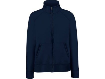 28071 2 dlouha damska mikina se zipem 70 bavlna modra namorni tmava vel xs