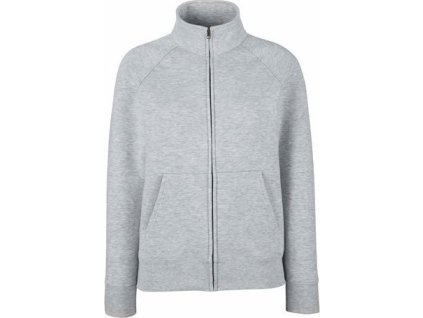 28137 6 dlouha damska mikina se zipem 70 bavlna seda melir vel xs