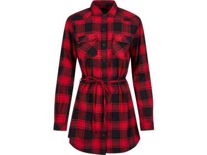 Dlouhá kostkovaná dámská košile s dlouhými rukávy (Velikost 3XL, Barva černá - šedá)