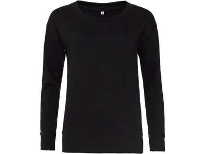 28245 5 dlouha mikina se sirokym vystrihem just hoods cerna vel m