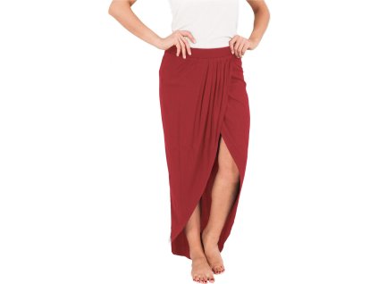 Dlouhá splývavá sukně Urban Classics z viskózy s vysokým rozparkem (Barva černá, Velikost L)