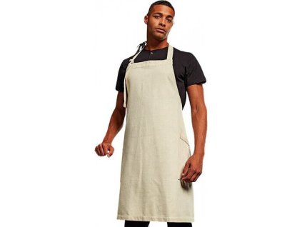 Dlouhá zástěra s laclem Regenerate z recyklovaného materiálu (Velikost 86 x 72 cm, Barva černá (ca. Pantone 426C))