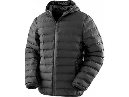Dlouhá zimní slim fit bunda Ultrasonic s kapucí (Barva černá, Velikost XS)