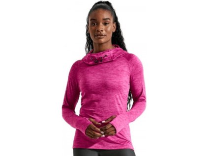 Dlouhé dívčí tričko s vysokým límcem a mnišskou kapucí (Velikost XS, Barva černý melange)