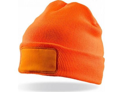 Dvojitá čepice Thinsulate™ Beanie pro potisk či výšivku (Barva oranžová fluorescentní)