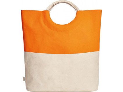 Dvoubarevná nákupní taška Sunny s kulatými uchy (Barva oranžová, Velikost 52 x 46 x 17 cm)