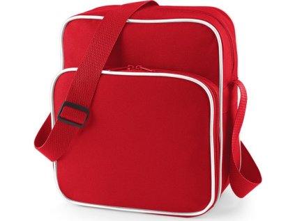 Dvoubarevná retro brašna 10 l s popruhem přes rameno BagBase (Velikost 29 x 33 x 14 cm, Barva černá - bílá)
