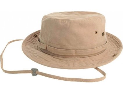 Expediční plátěný klobouček se šňůrkou (Velikost S/M, Barva khaki)