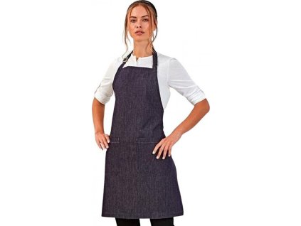 Fairtrade organická keprová ástěra s laclem a dvěmi kapsami (Barva hnědá, Velikost 80 x 72 cm)