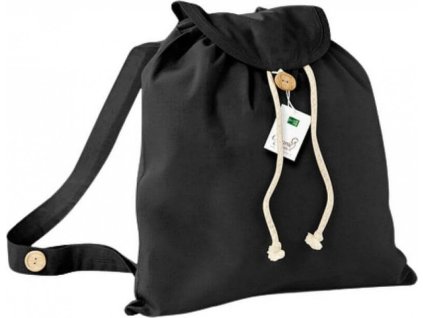 Festivalový batůžek z organické bavlny Westford Mill 8 l (Velikost 37 x 41 cm, Barva černá)