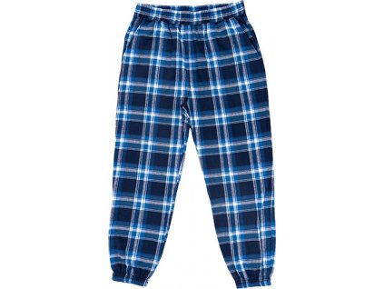 Flanelové kalhoty s elastickým pasem (Velikost S, Barva modrá - bílá)